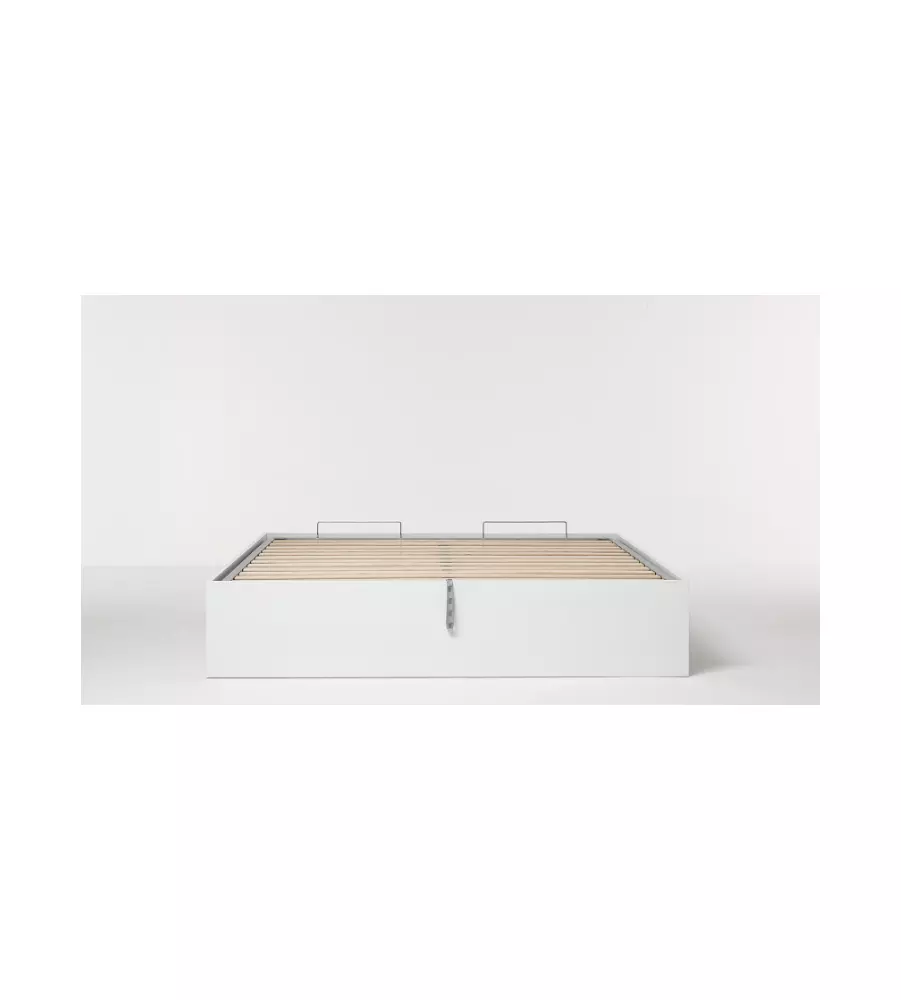 Letto matrimoniale "bed box" bianco con rete e contenitore, 160x190 cm